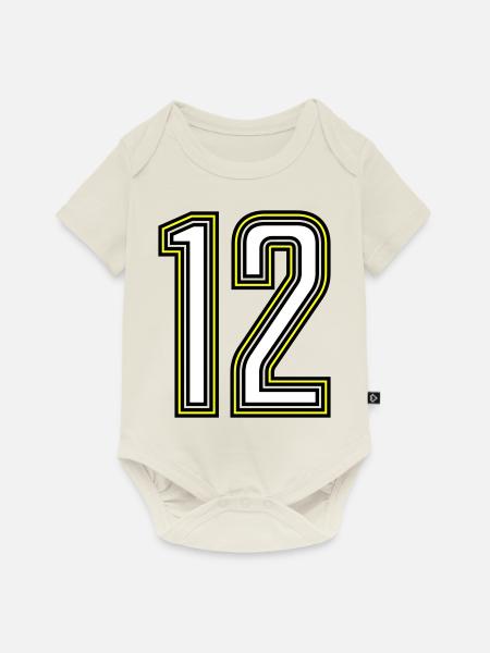 12 - Baby Premium Kurzarmbody - Naturweiß