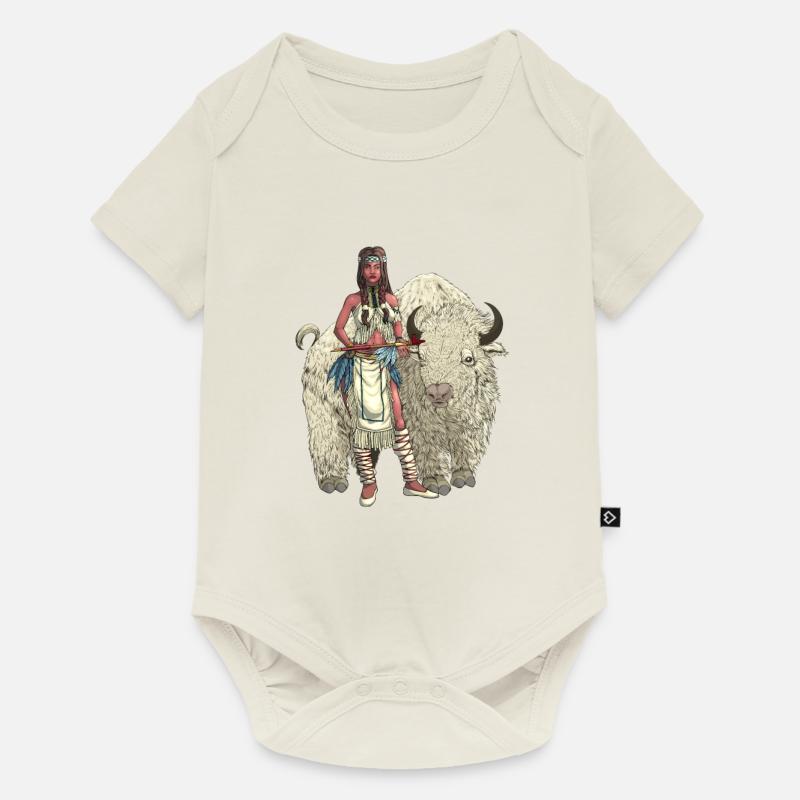 Femme buffle blanc - Body à manches courtes Premium Bébé - blanc cassé