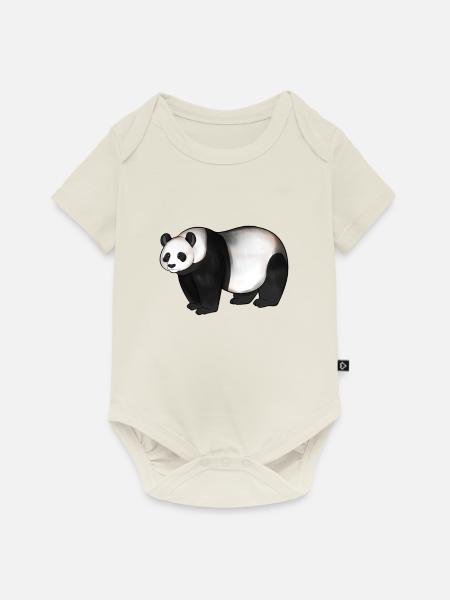 Zeichnung eines Pandabär - Baby Premium Kurzarmbody - Naturweiß