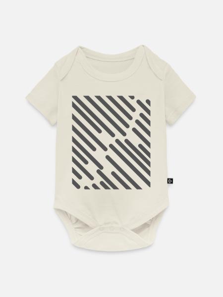 Graue Streifen - Baby Premium Kurzarmbody - Naturweiß