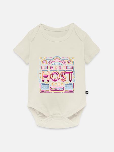 Best Host Ever 21 - Baby Premium Kurzarmbody - Naturweiß
