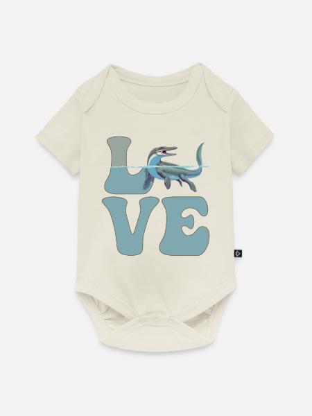 Mosasaurus Dinosaurier - Baby Premium Kurzarmbody - Naturweiß