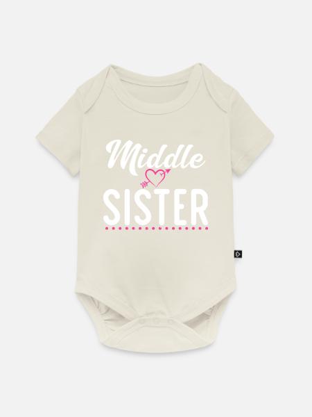 Middle Sister Gifts - Baby Premium Kurzarmbody - Naturweiß