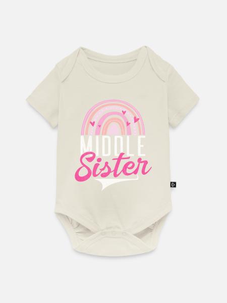 Middle Sister Gifts - Baby Premium Kurzarmbody - Naturweiß