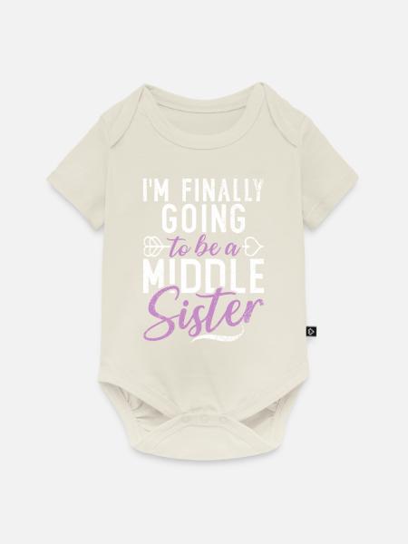 Middle Sister Gifts - Baby Premium Kurzarmbody - Naturweiß