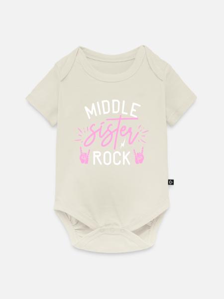 Middle Sister Gifts - Baby Premium Kurzarmbody - Naturweiß