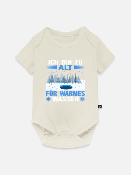Winterbaden und Eisbaden- Eisbader lieben Kältebad - Baby Premium Kurzarmbody - Naturweiß