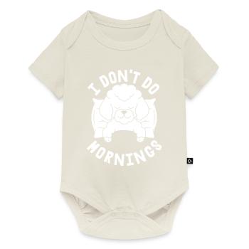 Caniche Drôle Je Ne Fais Pas De Matins - Body à manches courtes Premium Bébé - blanc cassé - Devant