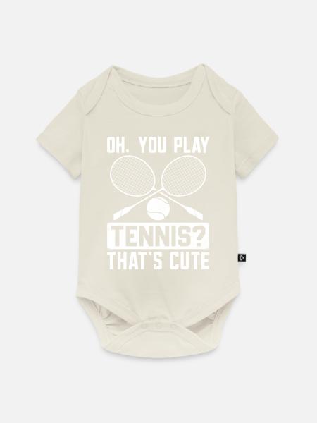 Lustiger Badmintonspieler - Baby Premium Kurzarmbody - Naturweiß