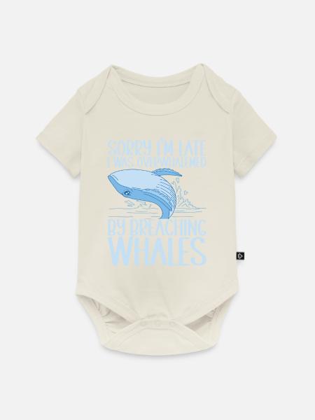 Wale Walfisch - Baby Premium Kurzarmbody - Naturweiß