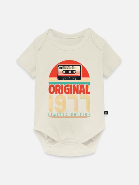 Vintage 1977 Geburtstagsgeschenk. Retro 1977. - Baby Premium Kurzarmbody - Naturweiß