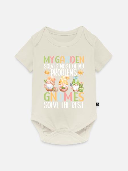 Gartenzwerge Gartenarbeit - Baby Premium Kurzarmbody - Naturweiß