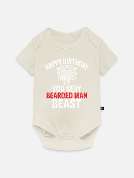 Giftidea Beard Men - Baby Premium Kurzarmbody - Naturweiß
