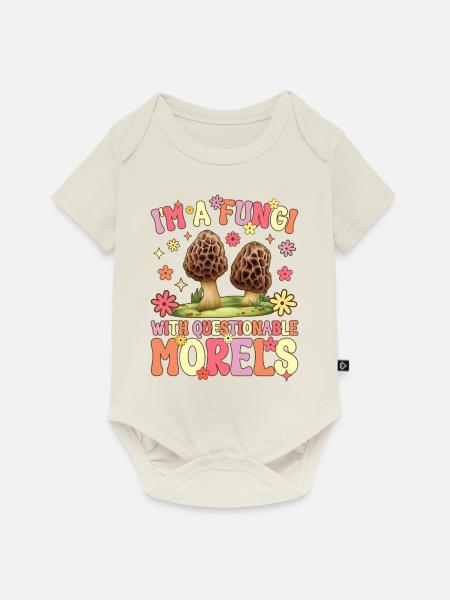 Groovy Pilzjagd - Baby Premium Kurzarmbody - Naturweiß