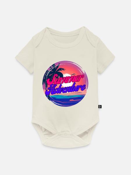 Sommer-Abenteuer - Baby Premium Kurzarmbody - Naturweiß