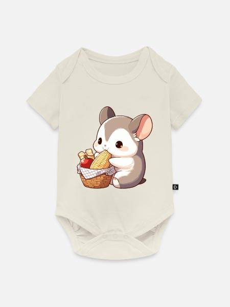 Niedlicher Hamster - Baby Premium Kurzarmbody - Naturweiß