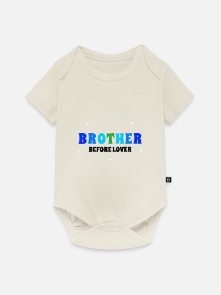 BROTHER Quote - Baby Premium Kurzarmbody - Naturweiß