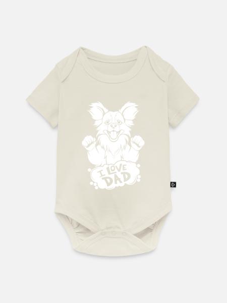 Papillon I Love Dad - Baby Premium Kurzarmbody - Naturweiß