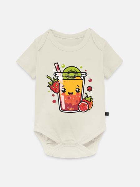 Saftige Frucht: Fruchtiges Getränk - Baby Premium Kurzarmbody - Naturweiß