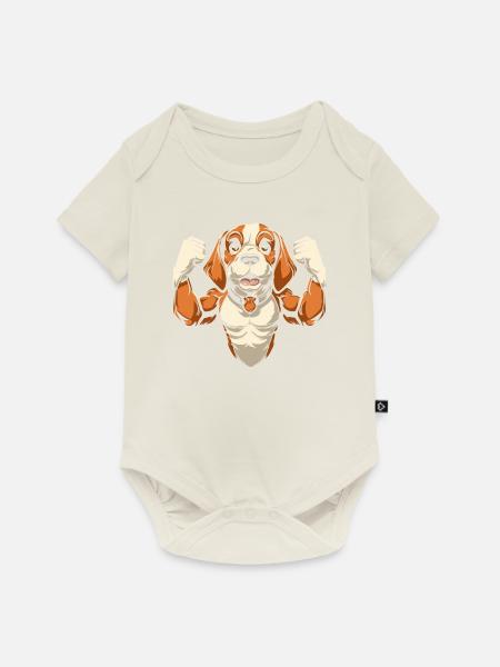 Beagle - Baby Premium Kurzarmbody - Naturweiß