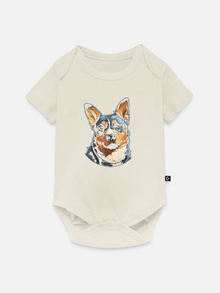 Australischer Rinderhund - Baby Premium Kurzarmbody - Naturweiß