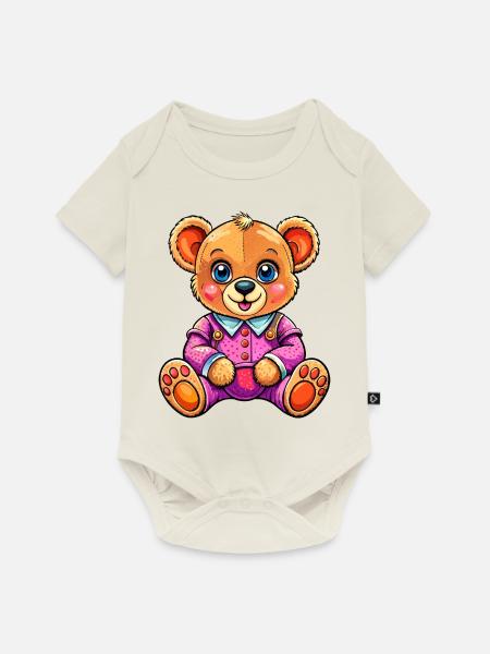 Süßer Teddy - Baby Premium Kurzarmbody - Naturweiß