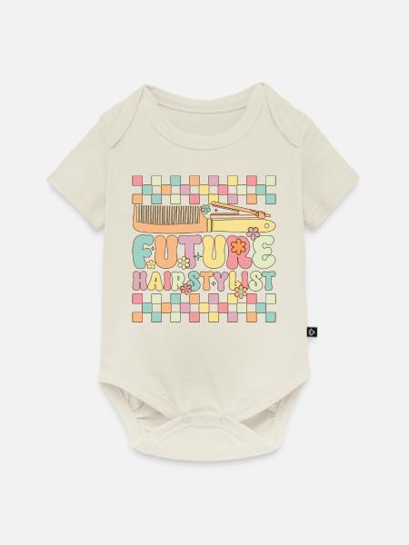 Groovy Friseur - Baby Premium Kurzarmbody - Naturweiß