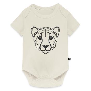 Line Art Papa Maman - Guépard - Body à manches courtes Premium Bébé - blanc cassé - Devant