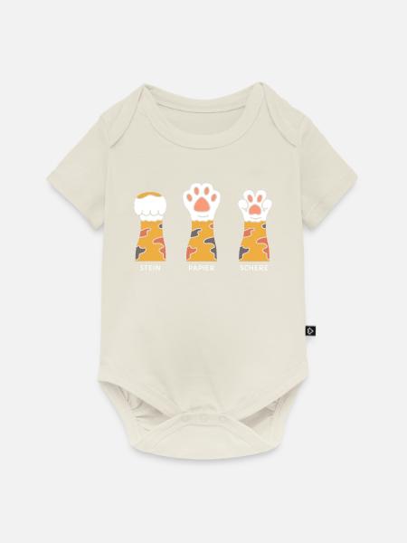 Stein Papier Schere - Baby Premium Kurzarmbody - Naturweiß