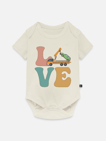 LOVE Abschleppwagenfahrer Abschleppdienst Abschlep - Baby Premium Kurzarmbody - Naturweiß
