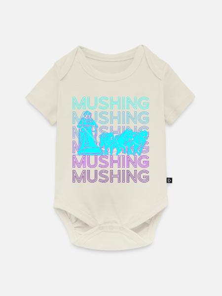 Mushing Schlittenhundeschlittenfahrt Retro - Baby Premium Kurzarmbody - Naturweiß