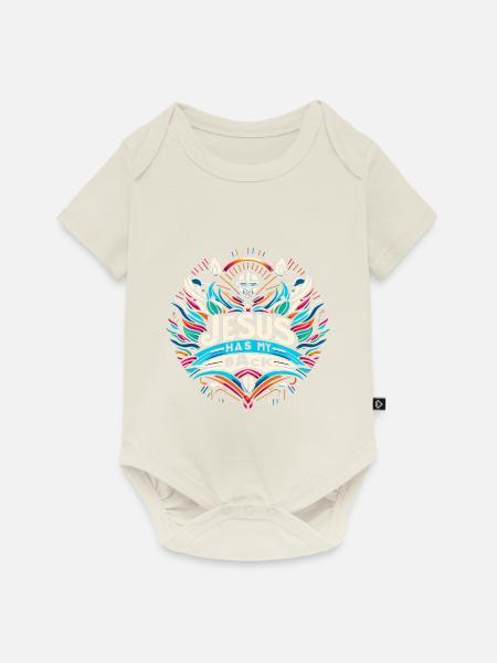 Jesus Has My Back 27 - Baby Premium Kurzarmbody - Naturweiß