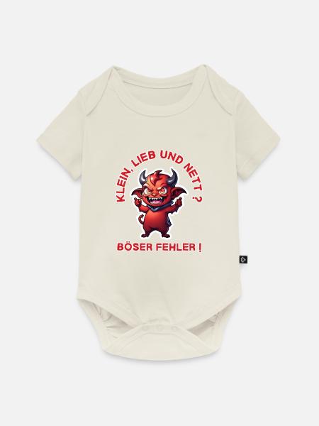 Klein, Lieb & Nett ? Böser Fehler ! kleiner Teufel - Baby Premium Kurzarmbody - Naturweiß