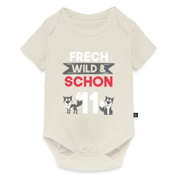 11 Jahre Geburtstag Junge Mädchen Wolf - Baby Premium Kurzarmbody - Naturweiß - Vorne
