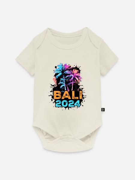 Bali 2024 Reise - Baby Premium Kurzarmbody - Naturweiß