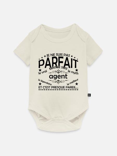 Geschenkagent Agent Der echte Agent - Baby Premium Kurzarmbody - Naturweiß