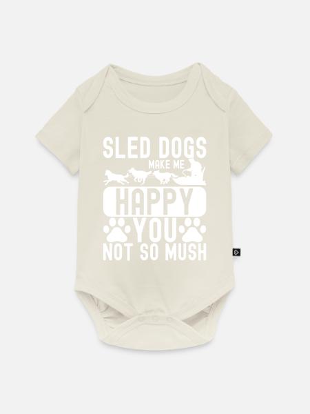 Schlittenfahren Schlittenhunde - Baby Premium Kurzarmbody - Naturweiß