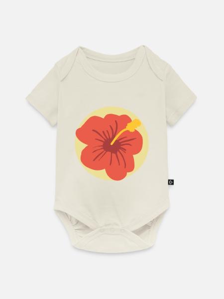 Sommer Blume - Baby Premium Kurzarmbody - Naturweiß