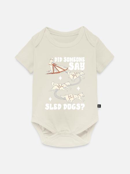 Schlittenfahren Schlittenhunde - Baby Premium Kurzarmbody - Naturweiß