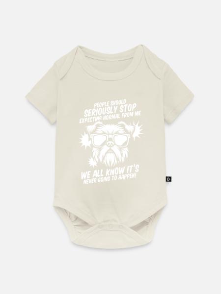 Brussels Griffon - Baby Premium Kurzarmbody - Naturweiß