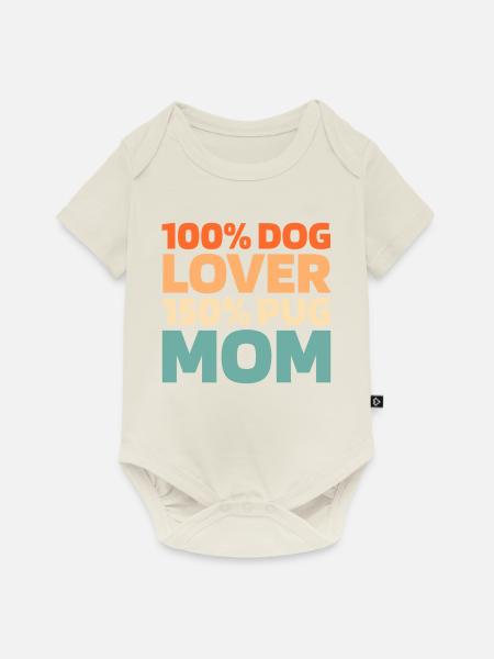 Mops Hund - Baby Premium Kurzarmbody - Naturweiß