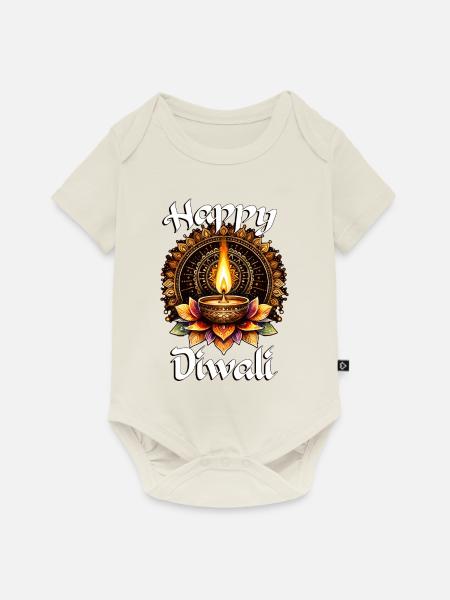 Happy Diwali - Baby Premium Kurzarmbody - Naturweiß