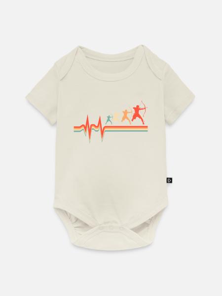 Bogenjagd Bogenjäger Ekg Heartbeat - Baby Premium Kurzarmbody - Naturweiß