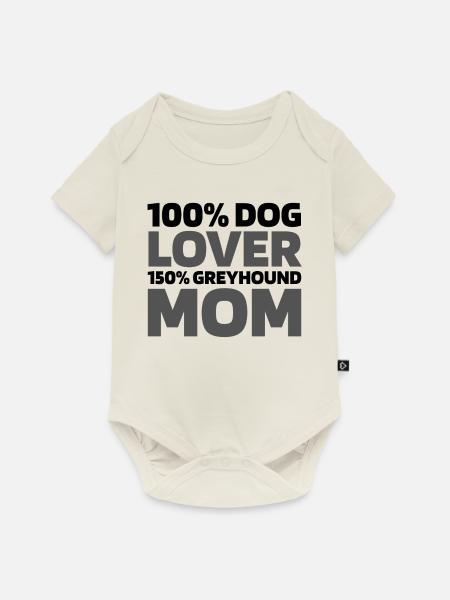 Greyhound Windhund - Baby Premium Kurzarmbody - Naturweiß