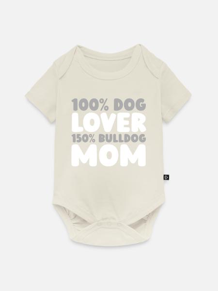 Bulldogge - Baby Premium Kurzarmbody - Naturweiß