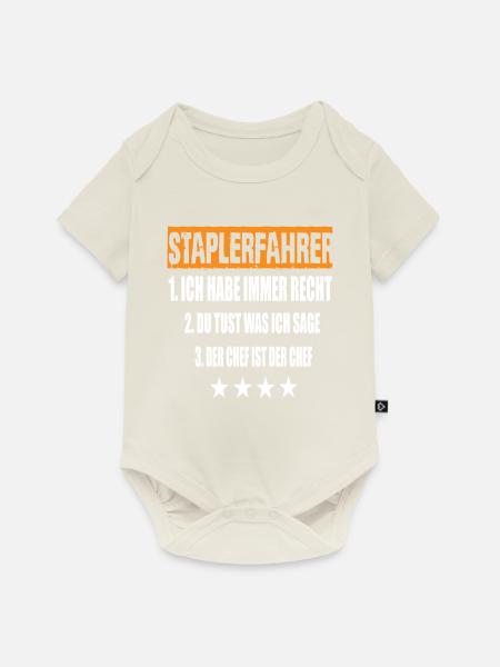 Staplerfahrer - Baby Premium Kurzarmbody - Naturweiß