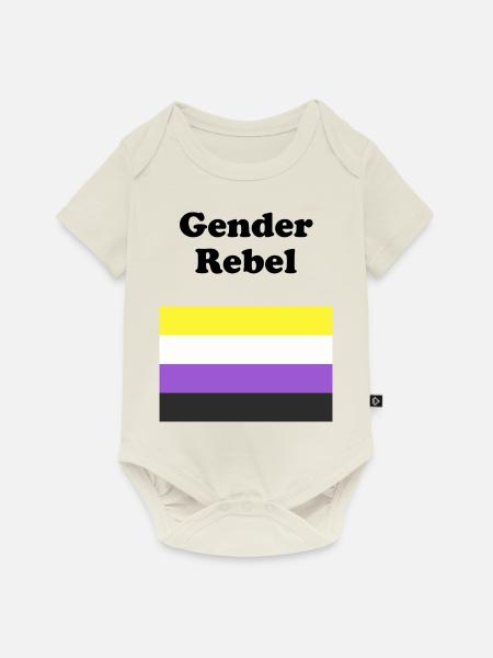 Nicht-binäre Flagge Geschlecht Rebell - Baby Premium Kurzarmbody - Naturweiß
