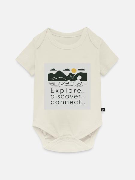 ERFORSCHEN. ENTDECKEN. VERBINDEN. - Baby Premium Kurzarmbody - Naturweiß