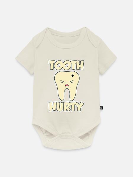 Tooth Hurty 4 - Baby Premium Kurzarmbody - Naturweiß