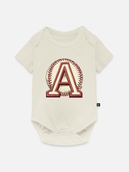 A auf einem Baseball - Baby Premium Kurzarmbody - Naturweiß